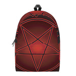 Black And Red Satanic Pentagram Print Backpack