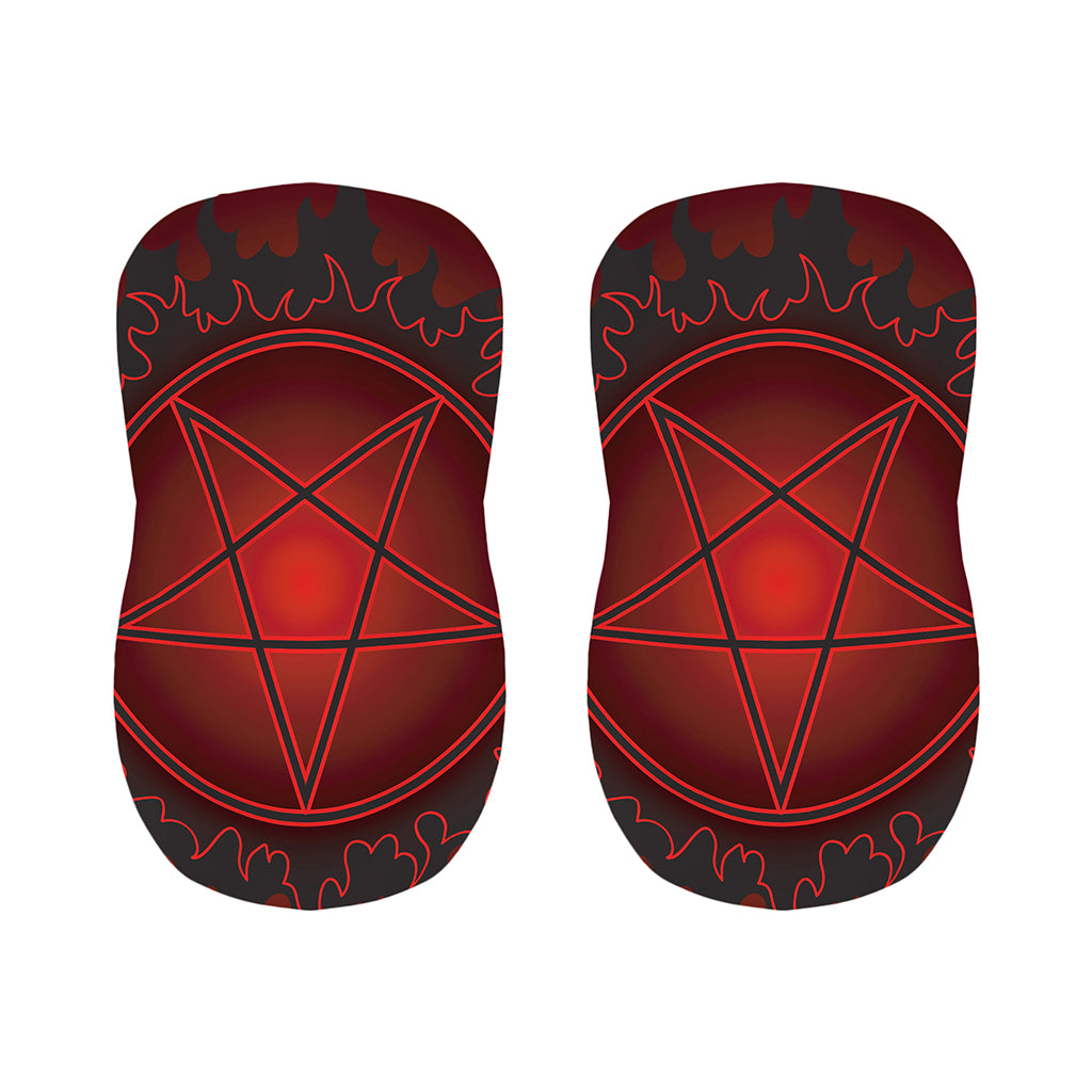 Black And Red Satanic Pentagram Print Bar Stool Covers
