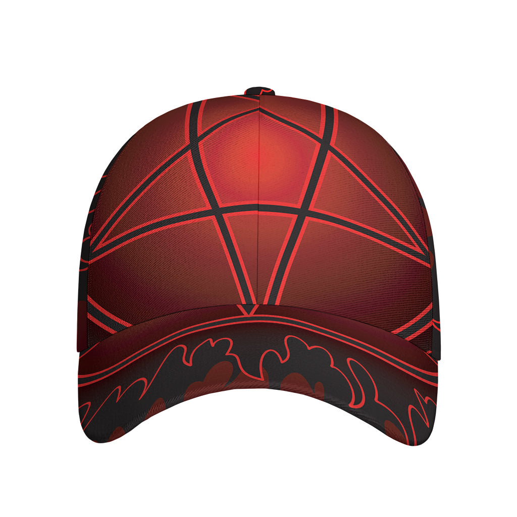 Black And Red Satanic Pentagram Print Baseball Cap