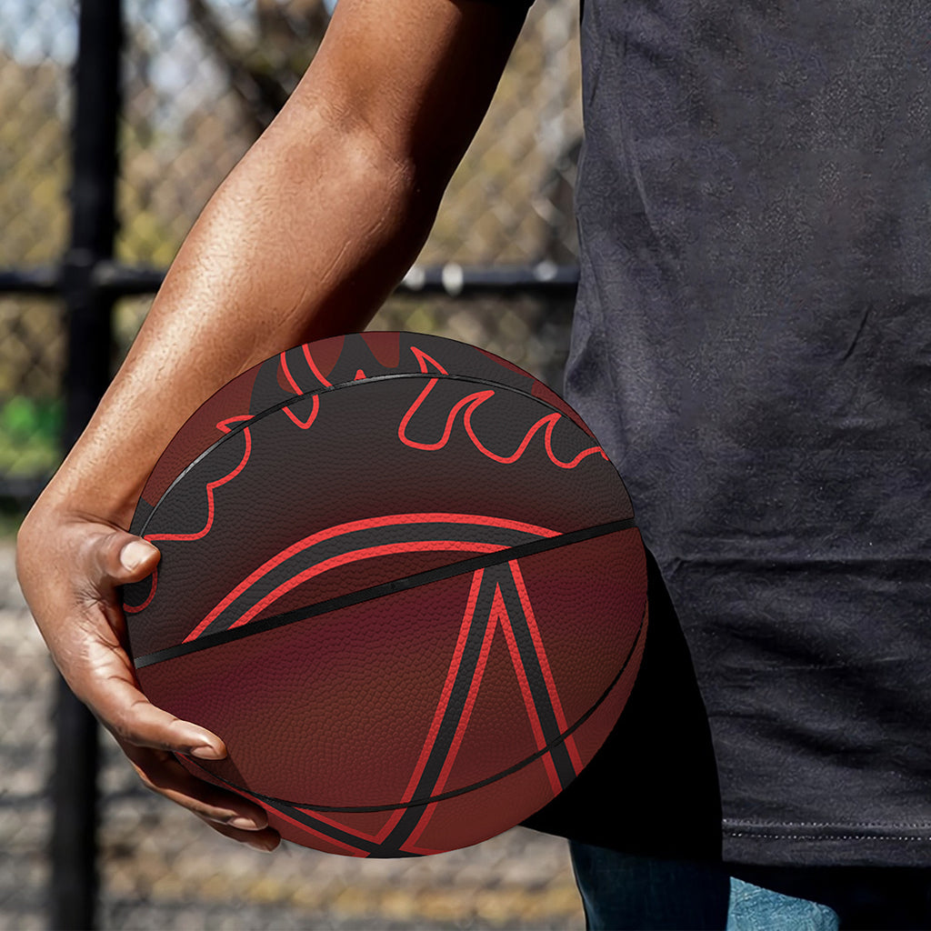 Black And Red Satanic Pentagram Print Basketball