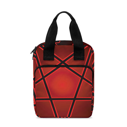Black And Red Satanic Pentagram Print Bible Tote Bag