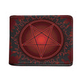 Black And Red Satanic Pentagram Print Bifold Wallet