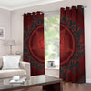 Black And Red Satanic Pentagram Print Blackout Grommet Curtains