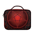 Black And Red Satanic Pentagram Print Briefcase Bible Bag