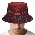 Black And Red Satanic Pentagram Print Bucket Hat