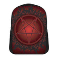 Black And Red Satanic Pentagram Print Casual Backpack