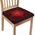Black And Red Satanic Pentagram Print Chair Cushion Cover