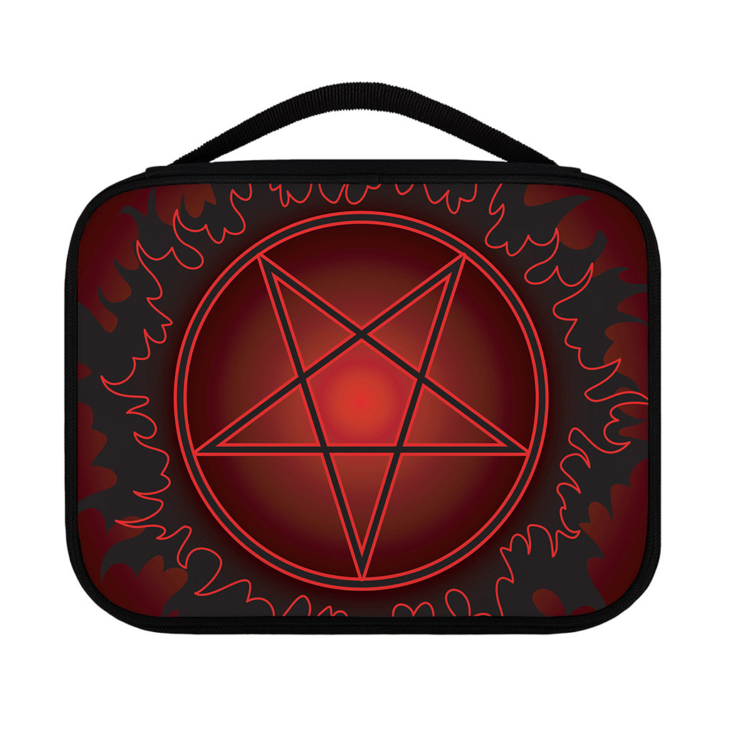 Black And Red Satanic Pentagram Print Classic Bible Case