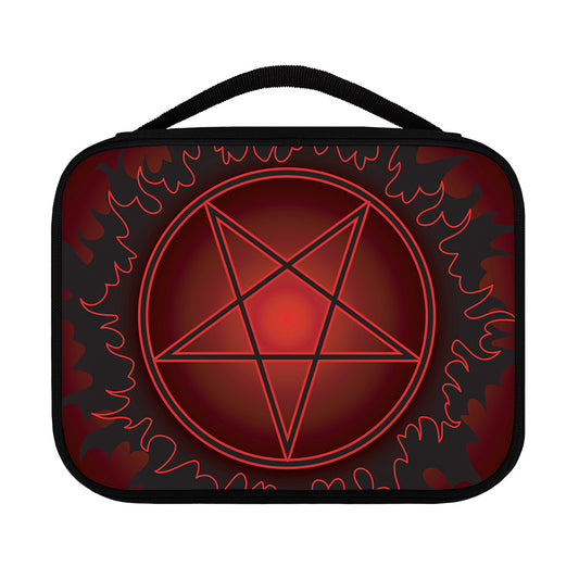 Black And Red Satanic Pentagram Print Classic Bible Case