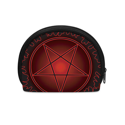 Black And Red Satanic Pentagram Print Coin Purse
