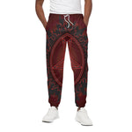 Black And Red Satanic Pentagram Print Cotton Pants