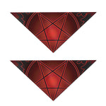 Black And Red Satanic Pentagram Print Dog Bandana