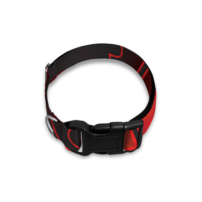 Black And Red Satanic Pentagram Print Dog Collar