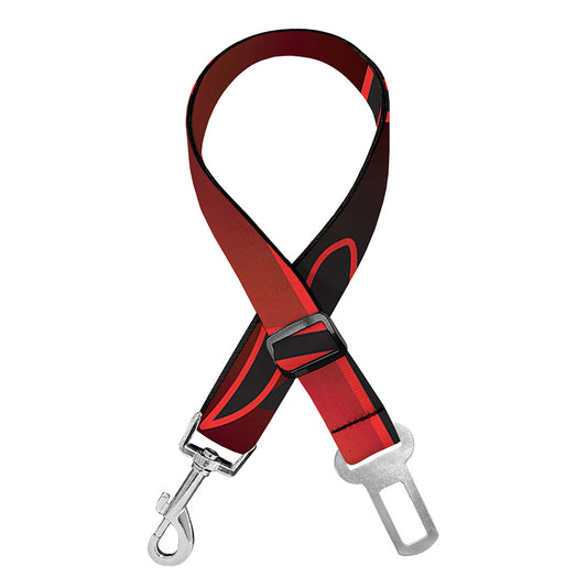 Black And Red Satanic Pentagram Print Dog Seat Belt