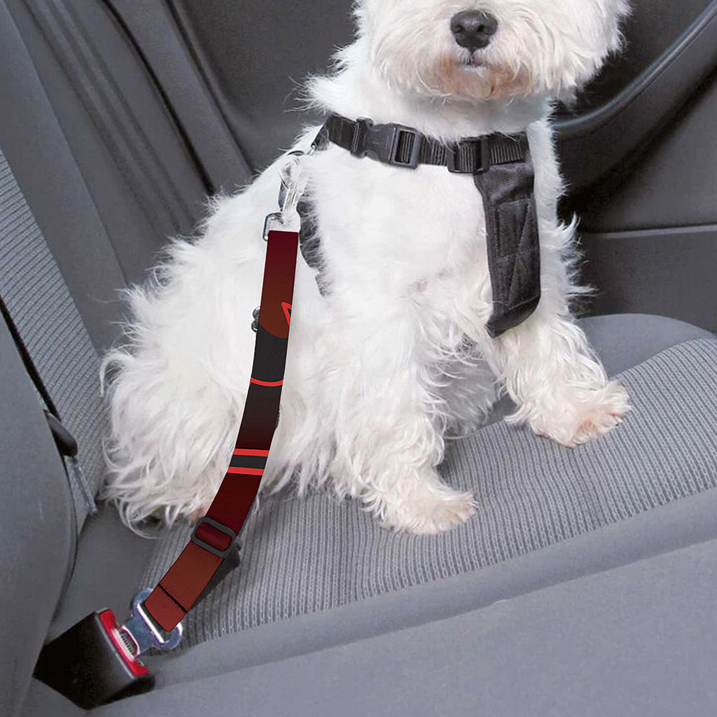 Black And Red Satanic Pentagram Print Dog Seat Belt