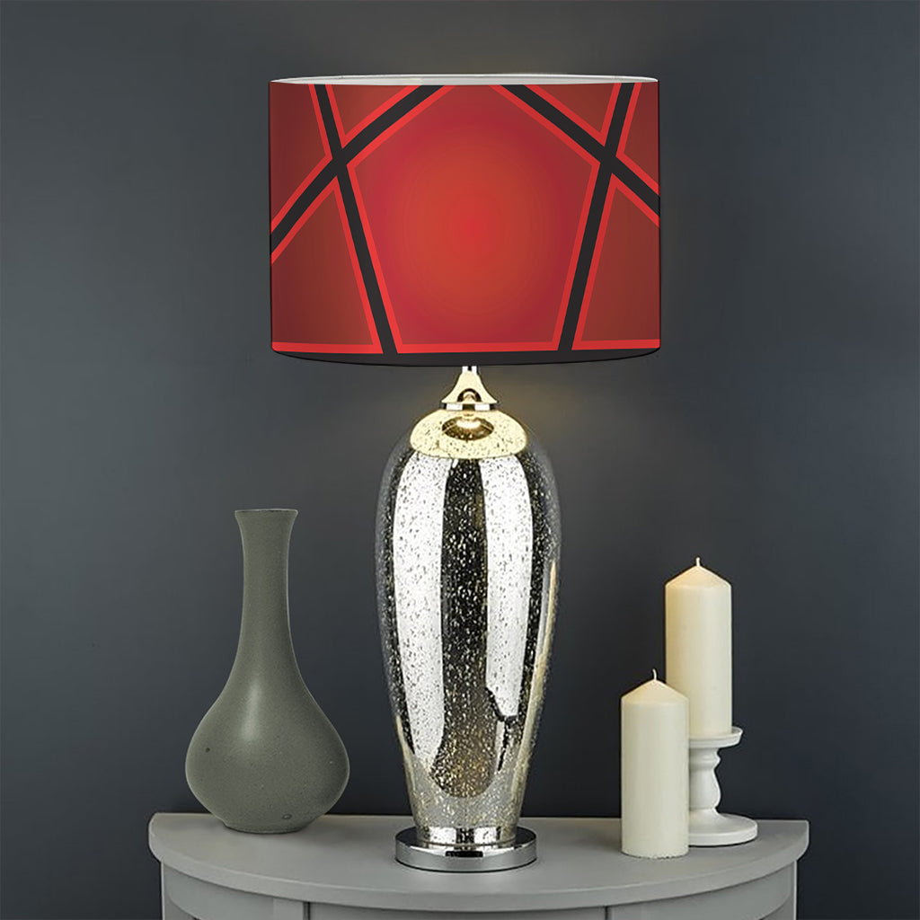 Black And Red Satanic Pentagram Print Drum Lamp Shade