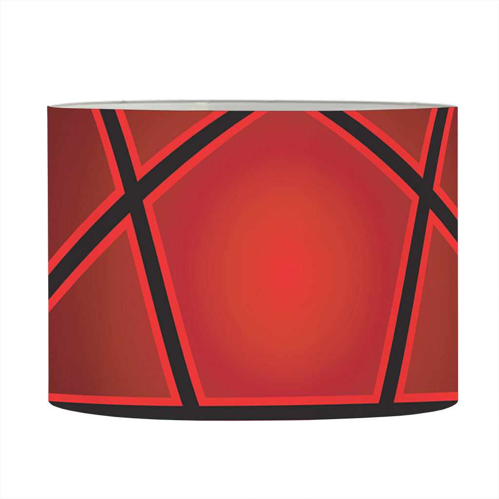 Black And Red Satanic Pentagram Print Drum Lamp Shade