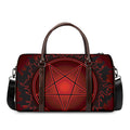 Black And Red Satanic Pentagram Print Duffel Bag