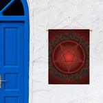 Black And Red Satanic Pentagram Print Garden Flag