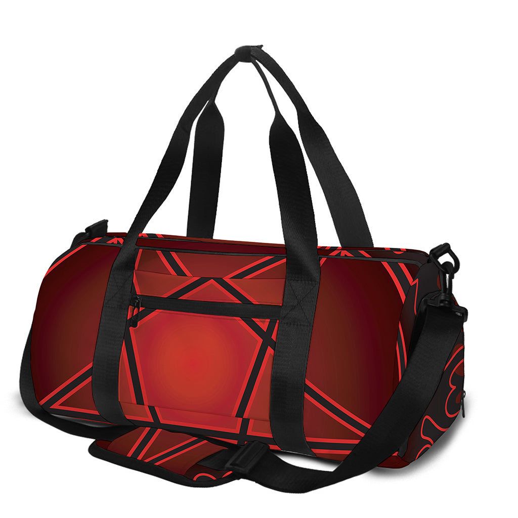 Black And Red Satanic Pentagram Print Gym Bag