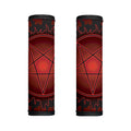 Black And Red Satanic Pentagram Print Handle Covers