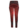 Black And Red Satanic Pentagram Print High-Waisted Pocket Leggings