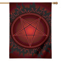 Black And Red Satanic Pentagram Print House Flag