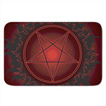 Black And Red Satanic Pentagram Print Indoor Door Mat