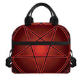 Black And Red Satanic Pentagram Print Insulated Lunch Bag