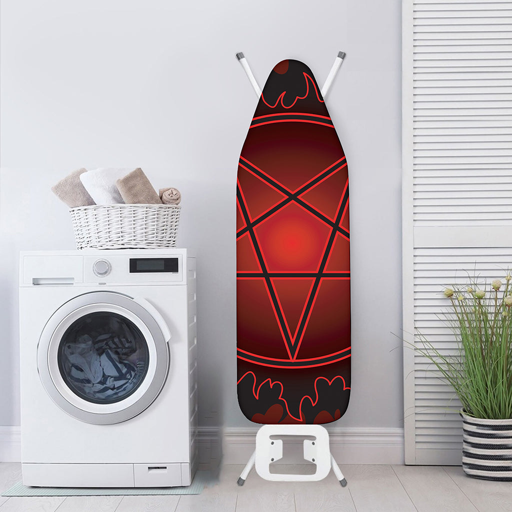 Black And Red Satanic Pentagram Print Ironing Board Cover