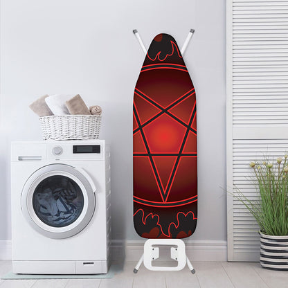 Black And Red Satanic Pentagram Print Ironing Board Cover