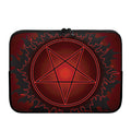 Black And Red Satanic Pentagram Print Laptop Sleeve