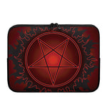 Black And Red Satanic Pentagram Print Laptop Sleeve