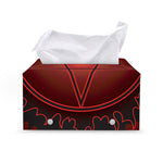 Black And Red Satanic Pentagram Print Leather Tissue Box Cover