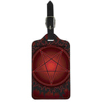 Black And Red Satanic Pentagram Print Luggage Tag