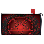 Black And Red Satanic Pentagram Print Mailbox Cover