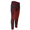 Black And Red Satanic Pentagram Print Men's Compression Pants