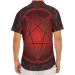 Black And Red Satanic Pentagram Print Men's Deep V-Neck Shirt