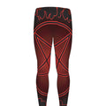 Black And Red Satanic Pentagram Print Men's Leggings