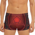Black And Red Satanic Pentagram Print Men's Short Boxer Briefs