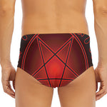 Black And Red Satanic Pentagram Print Men's Triangle Swim Briefs