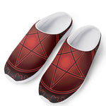 Black And Red Satanic Pentagram Print Mesh Casual Shoes