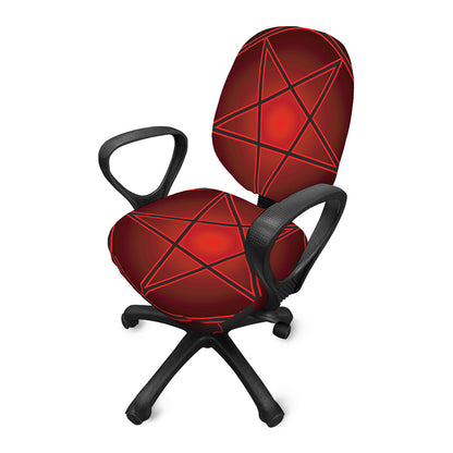 Black And Red Satanic Pentagram Print Office Chair Cover