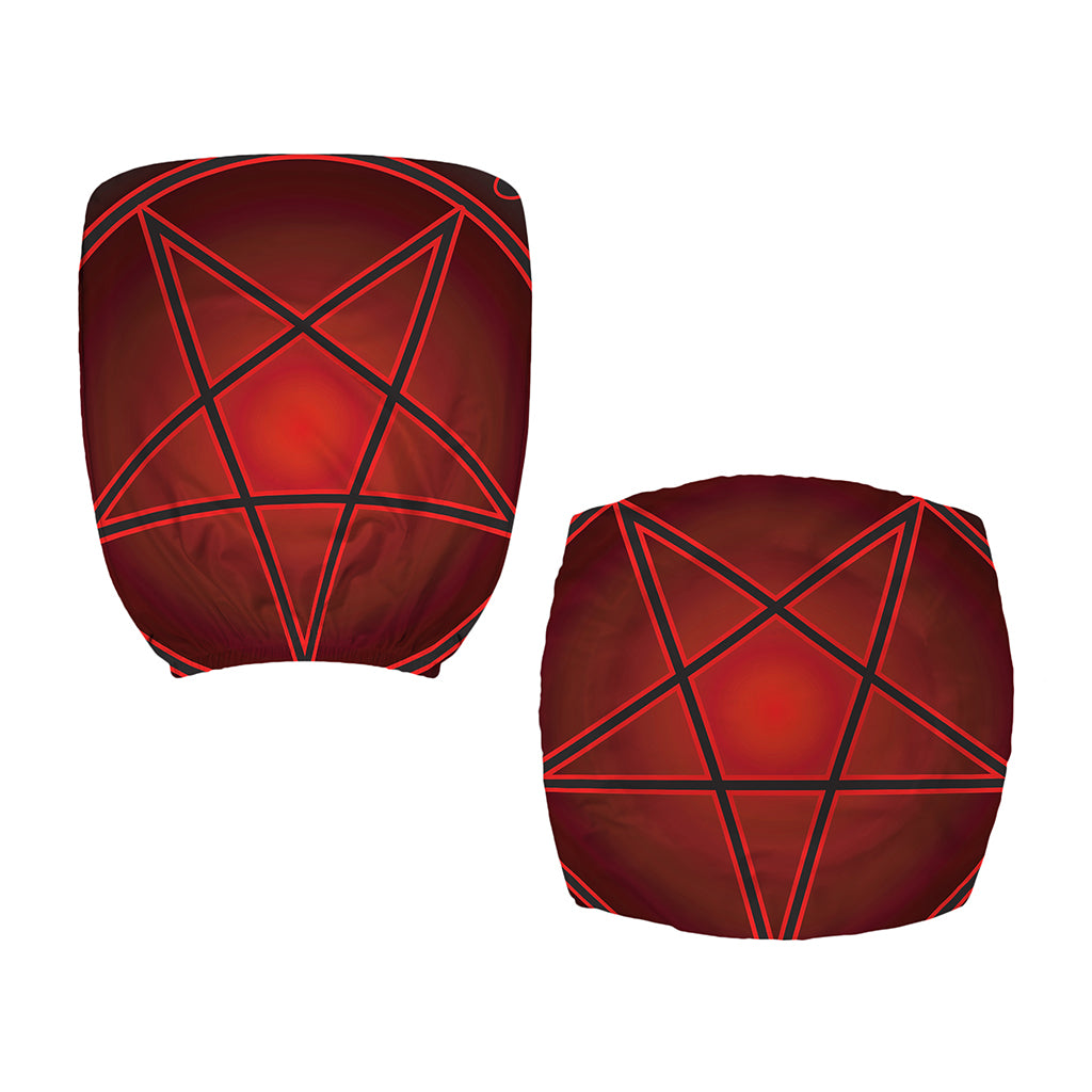 Black And Red Satanic Pentagram Print Office Chair Cover