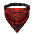 Black And Red Satanic Pentagram Print Over The Collar Dog Bandana