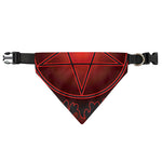 Black And Red Satanic Pentagram Print Over The Collar Dog Bandana