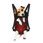 Black And Red Satanic Pentagram Print Pet Carrier Backpack