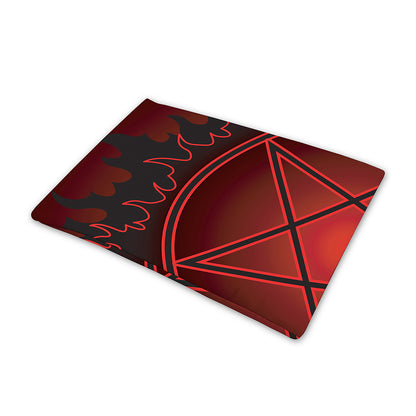 Black And Red Satanic Pentagram Print Pet Cooling Mat Cover