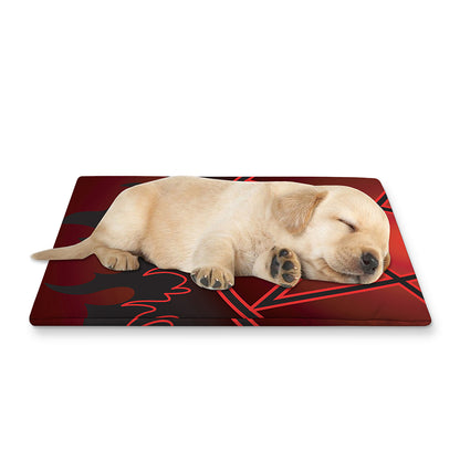 Black And Red Satanic Pentagram Print Pet Cooling Mat Cover