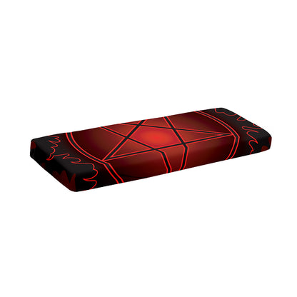 Black And Red Satanic Pentagram Print Piano Keyboard Cover